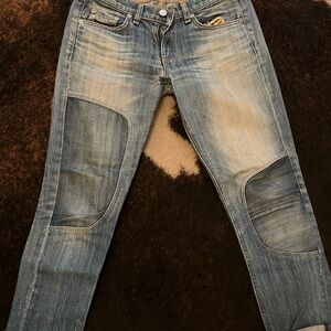 rag & bone Distressed Blue Boyfriend Jeans